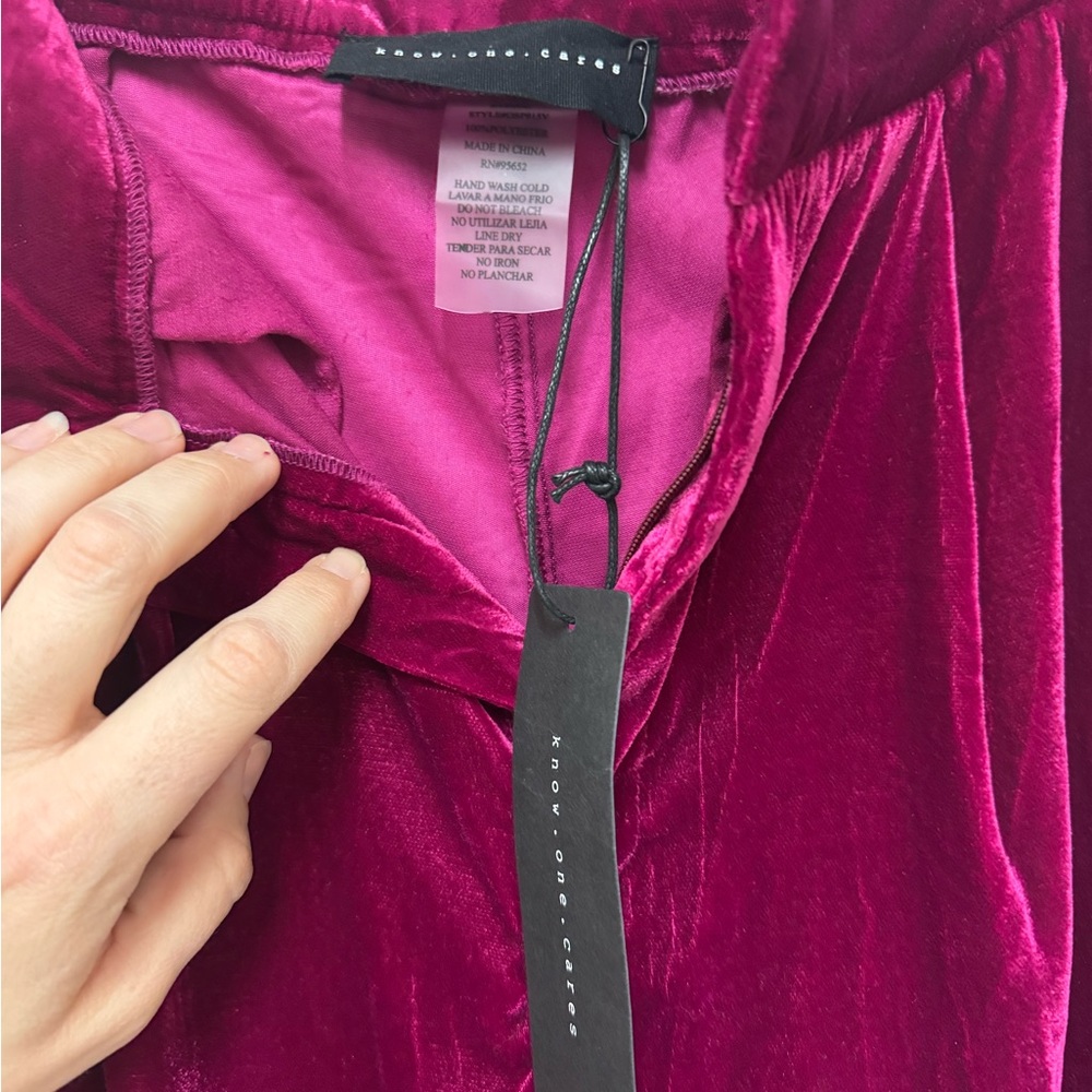Know One Cares Velvet Pants - Picture 3 of 5